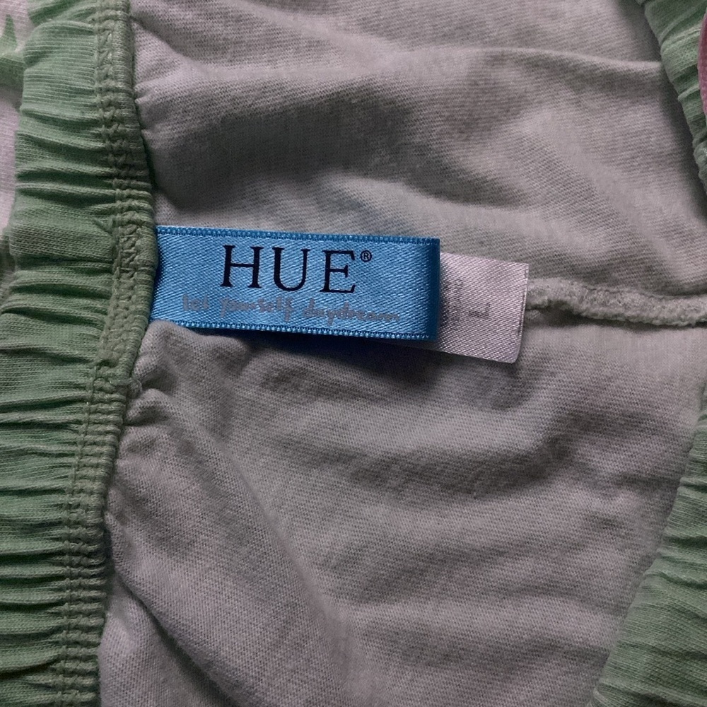 HUE Green Pajama Pants with Pink and White Accents Sz L - Picture 8 of 8